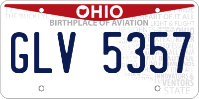 OH license plate GLV5357