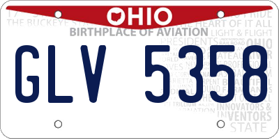 OH license plate GLV5358