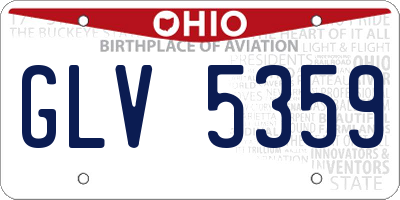 OH license plate GLV5359