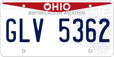 OH license plate GLV5362