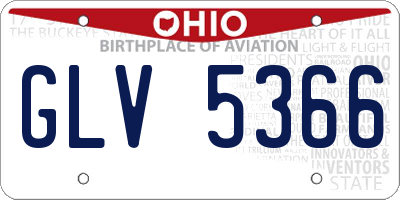 OH license plate GLV5366
