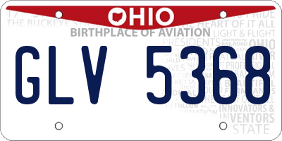 OH license plate GLV5368