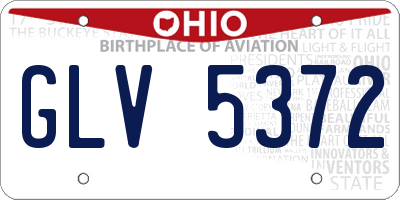 OH license plate GLV5372