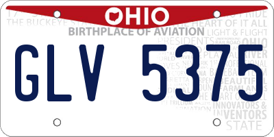 OH license plate GLV5375