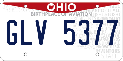 OH license plate GLV5377