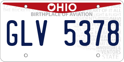 OH license plate GLV5378