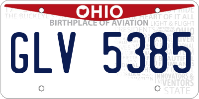 OH license plate GLV5385