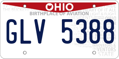 OH license plate GLV5388