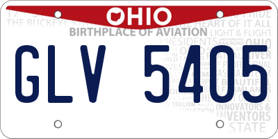 OH license plate GLV5405
