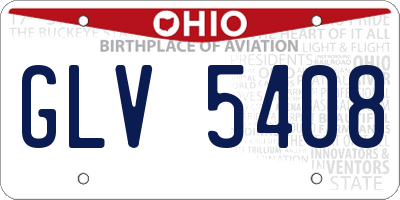 OH license plate GLV5408