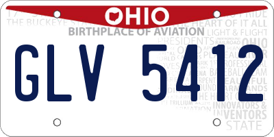 OH license plate GLV5412