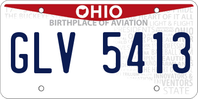 OH license plate GLV5413