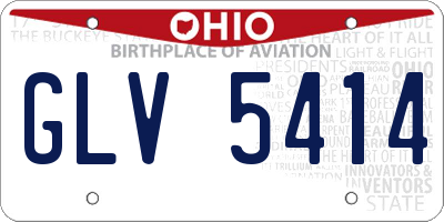 OH license plate GLV5414