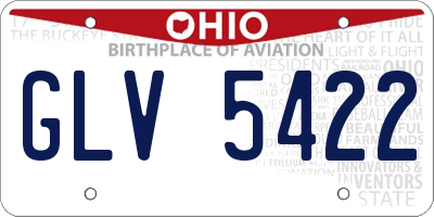 OH license plate GLV5422