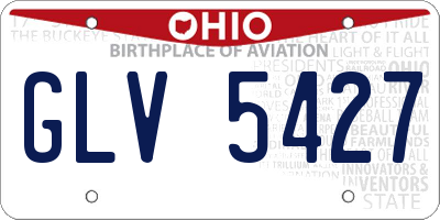 OH license plate GLV5427