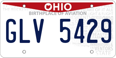 OH license plate GLV5429
