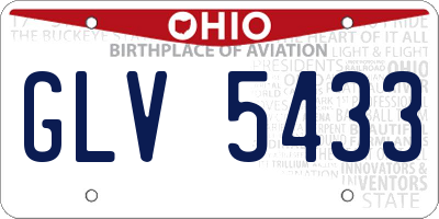 OH license plate GLV5433