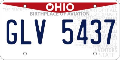 OH license plate GLV5437