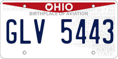 OH license plate GLV5443