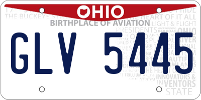 OH license plate GLV5445