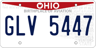 OH license plate GLV5447
