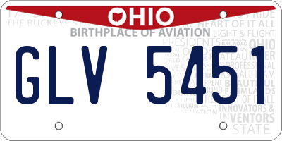 OH license plate GLV5451