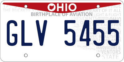 OH license plate GLV5455