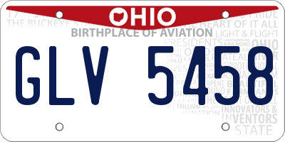 OH license plate GLV5458