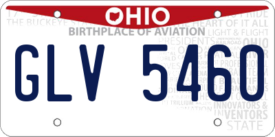 OH license plate GLV5460