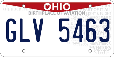 OH license plate GLV5463