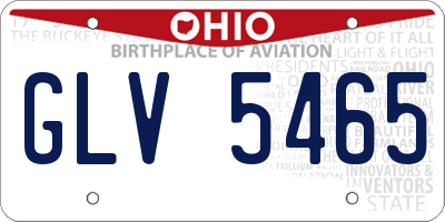 OH license plate GLV5465