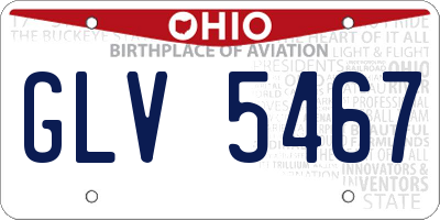 OH license plate GLV5467