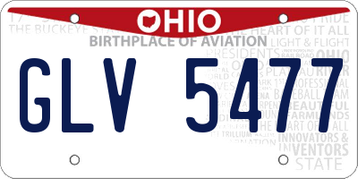 OH license plate GLV5477