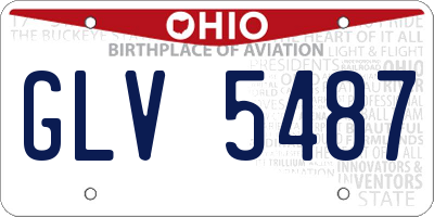 OH license plate GLV5487