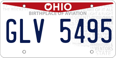 OH license plate GLV5495