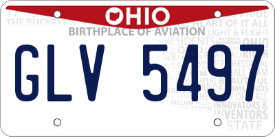 OH license plate GLV5497
