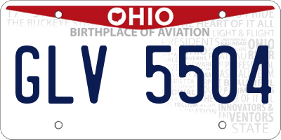 OH license plate GLV5504
