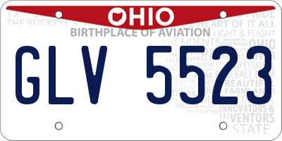 OH license plate GLV5523