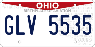 OH license plate GLV5535