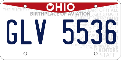 OH license plate GLV5536