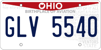 OH license plate GLV5540