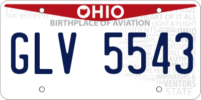 OH license plate GLV5543