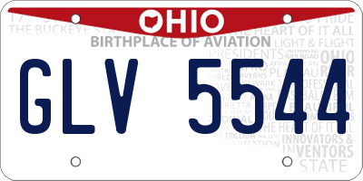 OH license plate GLV5544