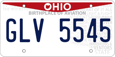 OH license plate GLV5545