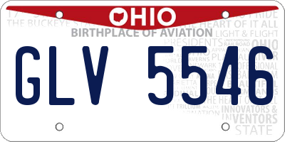 OH license plate GLV5546