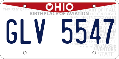 OH license plate GLV5547