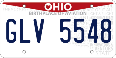 OH license plate GLV5548