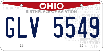 OH license plate GLV5549
