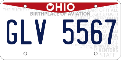 OH license plate GLV5567