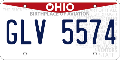 OH license plate GLV5574